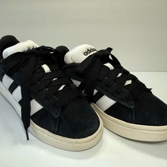 Adidas Black Suede & White Shoes - Picture 1 of 6